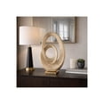 thumbnail image 5 of Abstract Ring Art Home Decor Sculpture Figurine - Modern Table Accent for Coffee Table and Room Display - Oval Ornament for Living Room, Bathroom, Office or Shelf Use - 20", Gold & Metallic, 5 of 13