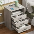 thumbnail image 5 of Afuhokles Nightstand Set of 2, Bedside Table with Charging Station 3 Drawers for Bedroom, Gray, 5 of 9
