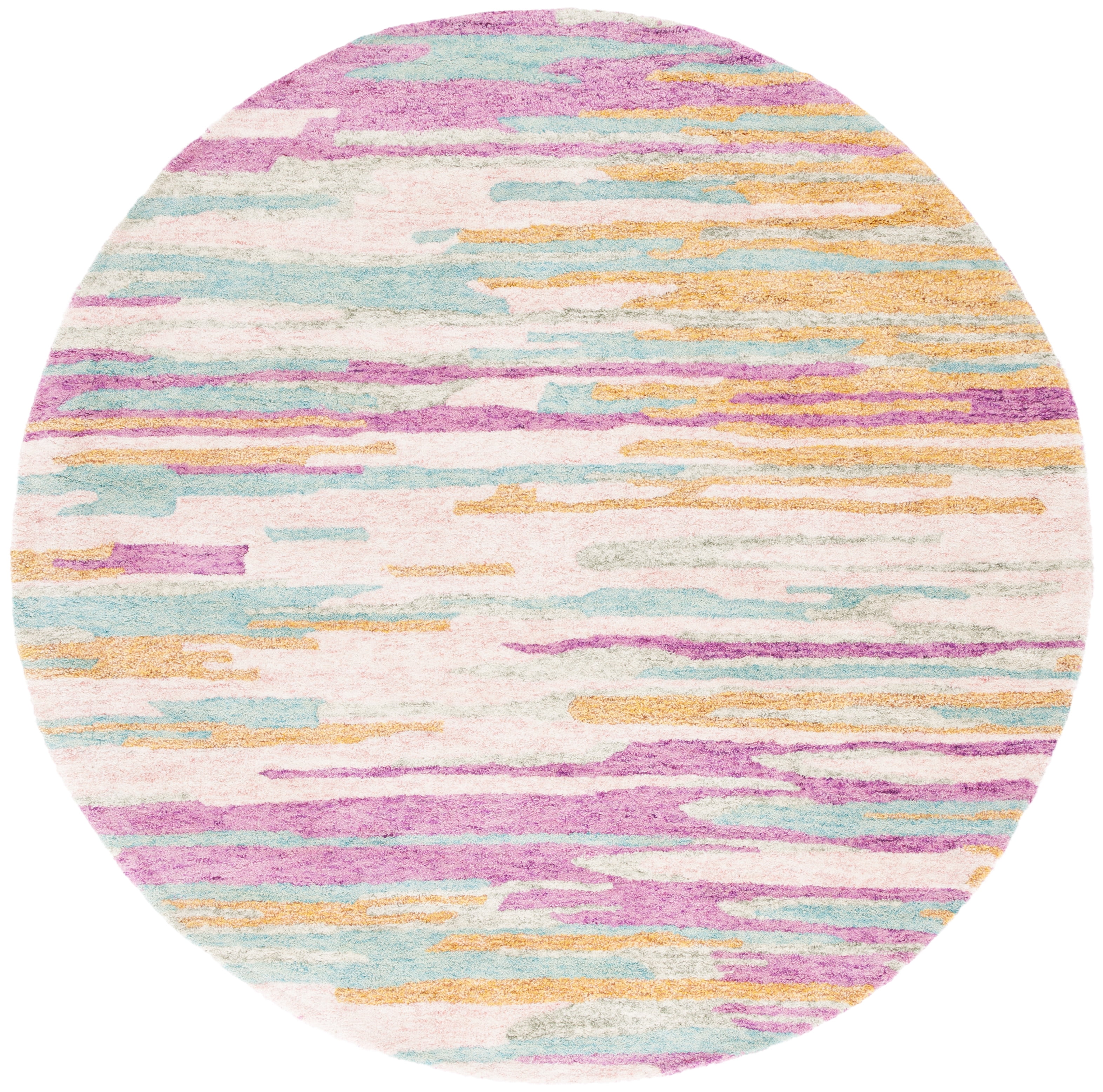 SAFAVIEH Bellagio Jannah Abstract Area Rug, Yellow/Green, 6' x 6' Round