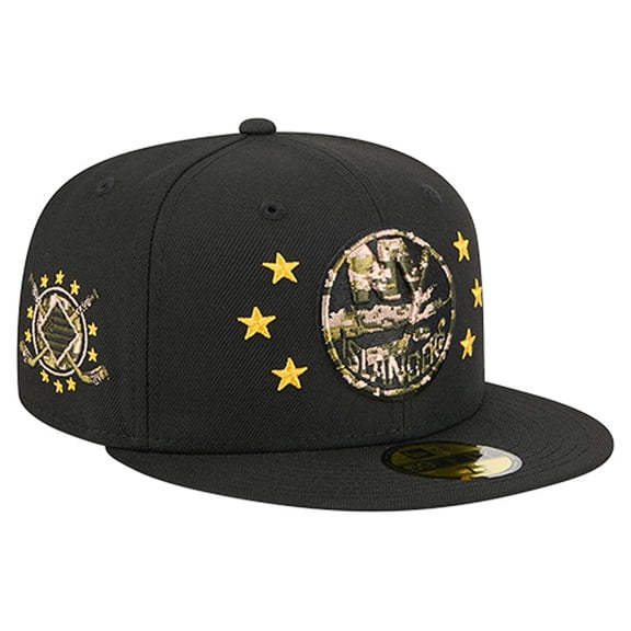 Men's New Era  Black New York Islanders Military Appreciation Digital Camo Stars 59FIFTY Fitted Hat