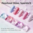 thumbnail image 7 of modelones Pearl Gel Nail Polish Top Coat, 2-in-one Clear Pearlescent Glitter Glossy Sparkle Finish Long Lasting Soak Off Mermaid Shimmer Manicure Nail Art Home Salon DIY 10 ML, 7 of 7