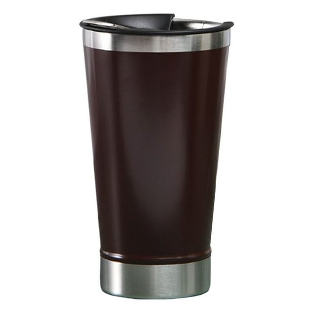 Termo de vacío de 500 ml, taza de café de doble pared para viajes, hogar y exteriores marrón