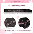 thumbnail image 5 of MEANT2TOBE 65th Birthday Sash and Tiara for Women - Fabulous Glitter Sash + Stars Rhinestone Pink Premium Metal Tiara for Her, 65th Birthday Gifts for 65 Party, 5 of 10
