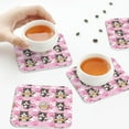 thumbnail image 4 of Leather Coasters with Heat-resistant for Drinks, Funny Cute Cat Ice Cream Pink Cup Coasters Cup Pad Mat for Tabletop Protection, Coffee Table, Office Desk and Housewarming Gift, 4 of 5