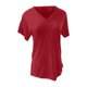 thumbnail image 4 of Camiseta de manga corta de color liso con cuello en V para mujer - Top de verano holgado - Poliéster spandex transpirable - Fácil de cuidar - Tallas S-XXL, 4 of 4