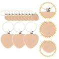 thumbnail image 2 of 12pcs Unfinished Key Tags Wooden Keychain Blanks DIY Gift Crafting Supplies, 2 of 8