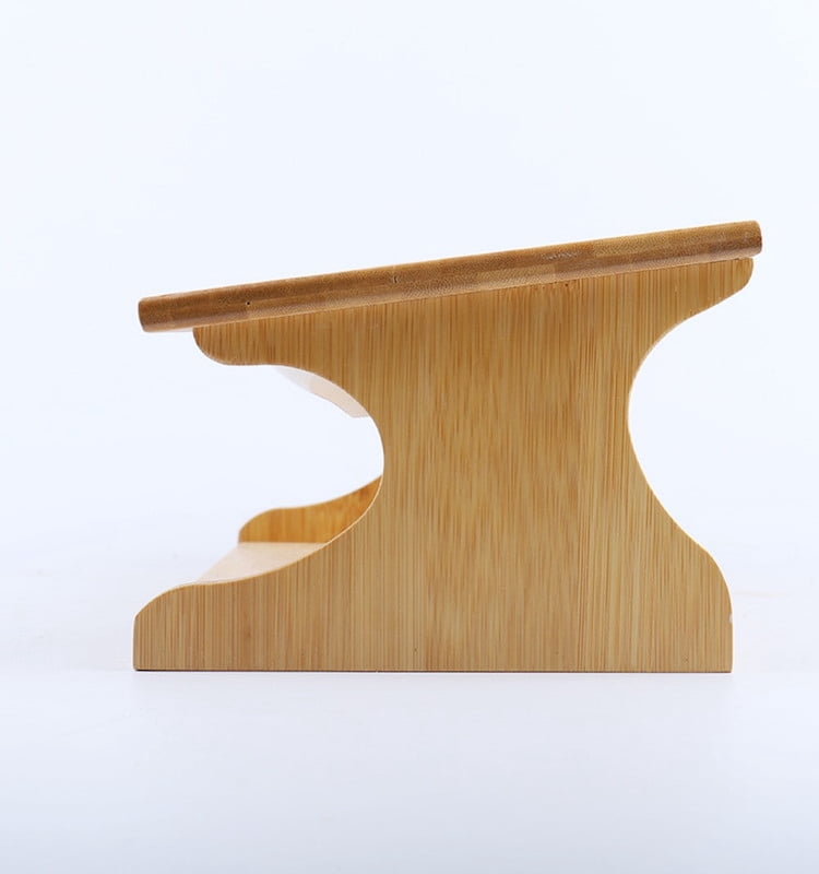 Fairela™ Ergonomic Bamboo Elevated Double Cat Bowl Stand with Ceramic Bowls - Raised Pet Feeder for Cats, Kittens & Small Dogs