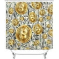 thumbnail image 2 of 4PCS/Set Money Shower Curtain set, Hundred US Dollar Bills Cash Benjamin Franklin Profile Luxury Modern Bathroom Decor, Waterproof Fabric Bath Curtain, Non-slip Bath Rugs Toilet Mats, Paper Money, 2 of 7