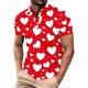 thumbnail image 5 of TaTaai Men's Valentine Print Turndown Collar Quarter Sleeve Pullover, Valentine's Day Gift, Casual Daily Outdoor T-Shirt Gift, 5 of 5