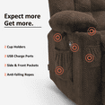 thumbnail image 4 of MCombo 57" Power Loveseat Recliner Sofa, Reclining Seating with Heat Vibration for Living Room, Fabric, Brown, 4 of 9
