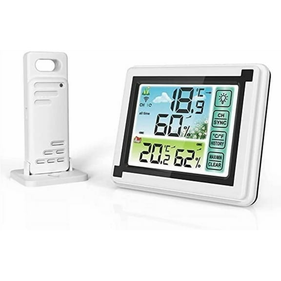 Weather Station Indoor Outdoor Wireless Digital Thermohygrometer Temperature Meter Humidity Monitor Weather Clock Hygrometer