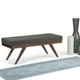 thumbnail image 2 of Chanelle 48 inch Wide Mid-Century Modern Rectangle Ottoman Bench in Dark Grey Tweed Look Fabric, 2 of 9