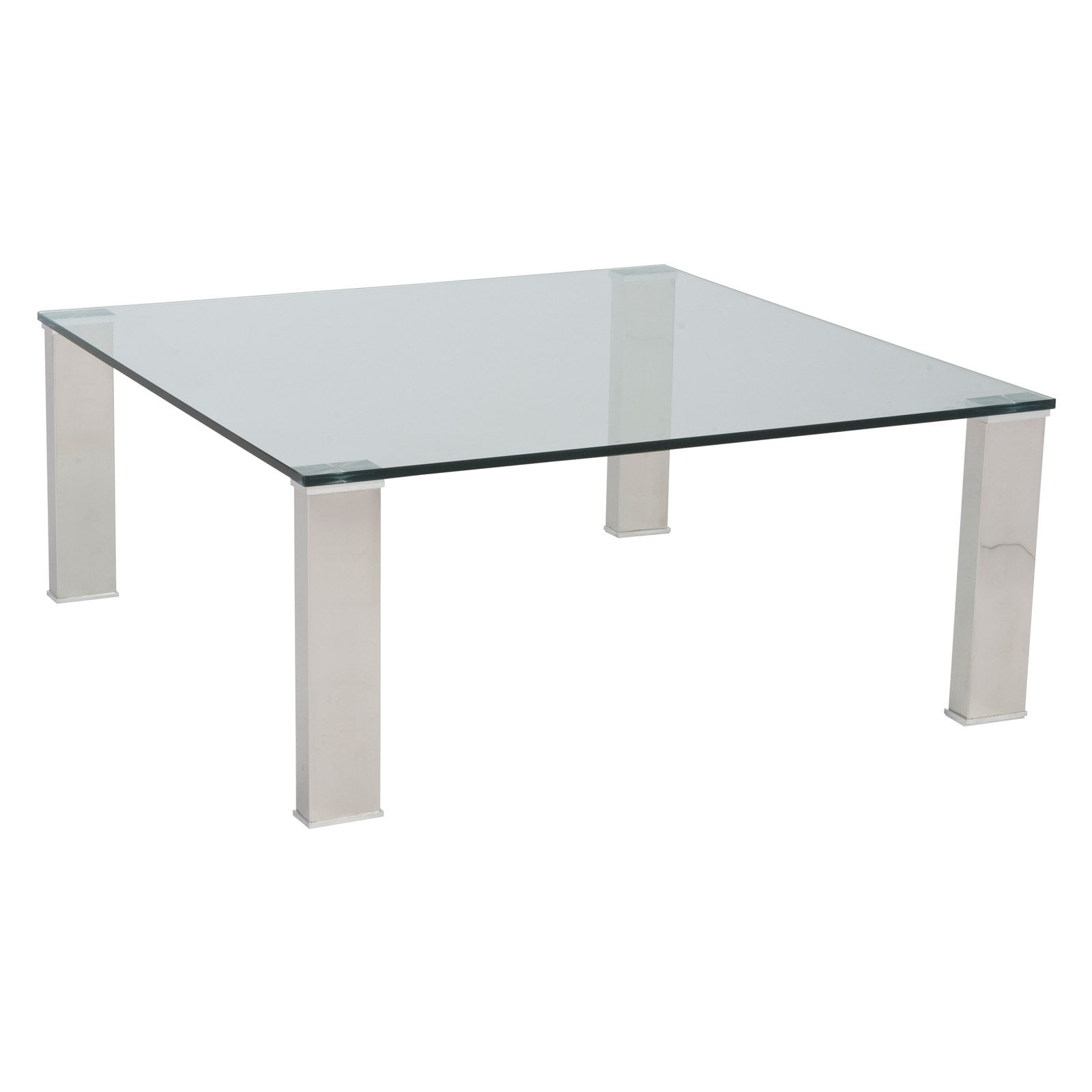 Euro Style Beth Square Coffee Table Clear Stainless Steel Euro Style Beth Square Coffee Table Clear Stainless Steel Com