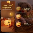 thumbnail image 3 of Pumpkin Night Light, 3 Level Dimmable LED Nursery Nightlight,Cute Bedside Lamp for Kids,Rechargeable Pumpkin Lamp for Girls Boys Room Decor, Silicone, 3 of 4