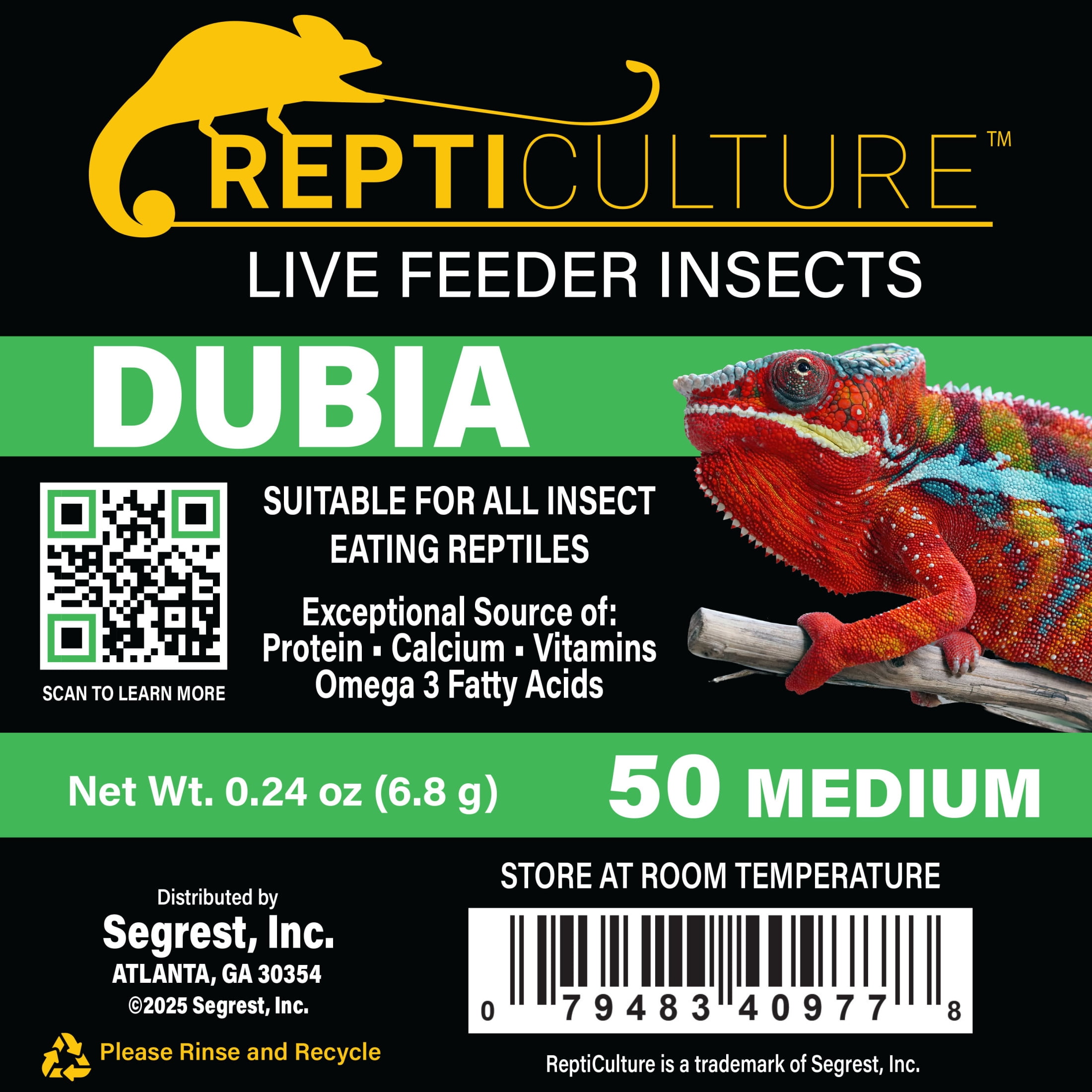 ReptiCulture Medium Dubia 50 ct