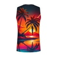 thumbnail image 5 of Penkiiy Sunset Print Beach Tank Tops Men Summer Casual Sleeveless T-Shirt Round Neck Sports Tee Racerback Workout Tanks 2XL Orange, 5 of 5