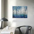 thumbnail image 3 of ARISTURING White Birch Forest Wall Art Decor Canvas Picture Print Blue Green Tree Blue Maple Leaf Plant Living Room Bedroom Bathroom Office Modern Framed Artwork Home Kitchen Decoration, 3 of 4