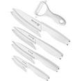 thumbnail image 1 of Ceramic Knife Set for Kitchen, Sharp Blade Fruit Cutting Knives with Cover Clean Cut Edge with Sheath (White Handle, 1 of 6