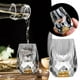 thumbnail image 1 of Copas de vino sin tallo en forma de diamante en forma de cristal - Vasos de papel de aluminio de oro en paquete de 4 para vino blanco y tinto, diseño moderno de base pesada, 1 of 8