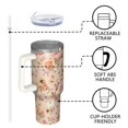 thumbnail image 4 of OBREWU Corgi Dog and Flower Florals Tumbler with Handle and Lid,Corgi Dog and Flower Florals 40oz Double Wall Vacuum Insulated Tumbler,Cups Gift for Women and Men, 4 of 7