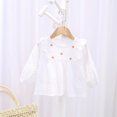 thumbnail image 2 of AMERTEER Girl‘s Style Solid Color round Collar Embroidered Long Sleeve Shirt, 2 of 6