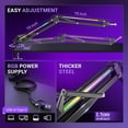 thumbnail image 6 of FIFINE RGB Heavy-Duty Boom Arm Stand for 3.3lb Microphone, 30 inch Adjustable Suspension Mic Arm with 3/8" to 5/8" Adapter, 2in Clamp Mount for Gaming/Streaming, 6 of 9