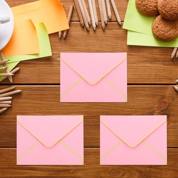 TABLZONE 50Pcs Pink Paper Envelopes Decorative Invitation Envelopes for Wedding Greeting Cards