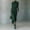 Green, variant on Women's Turtleneck Long Sleeve Ruched Asymmetrical High Slit Midi Dress Elegant Glitter Bodycon Dress for Evening Party Black XXL