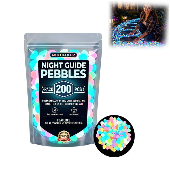 2026 Colorful Glow-in-the-Dark Garden Stones, Luminous Pebbles Rainbow Glowing Rocks for Outdoor Landscaping, Walkway & Aquarium Decor(Colorful, 1pc)
