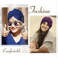 thumbnail image 4 of Minzimin 4 Pieces Turbans for Women Soft Pre Tied Knot Fashion Pleated Cancer Turban Cap Chemo Headwrap Sleep Hat, 4 Colors, 4 of 6