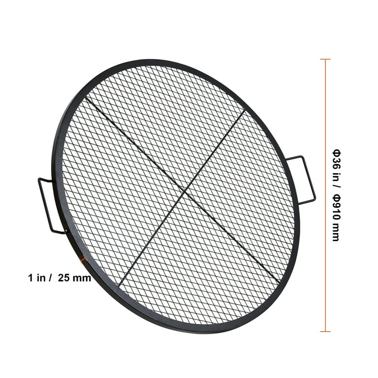 Bentism 36 inch Round Cooking Grate Fire Pit Grill Grate X Marks Heavy Duty Steel