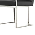 thumbnail image 4 of Benjara Boly 22" Dining Armchair- Chrome Cantilever Steel- Black Faux Leather, 4 of 6