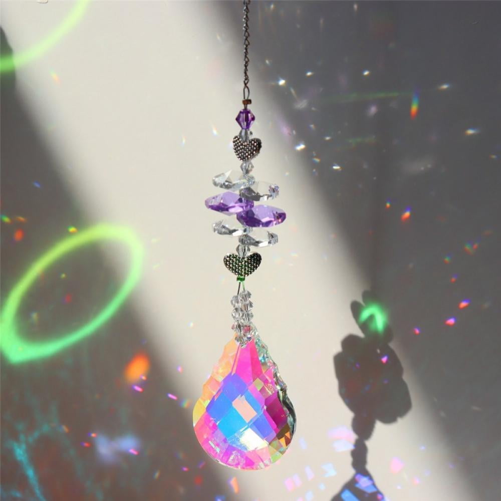 Heart Shaped H&D HYALINE & DORA Tree of Life Crystal Suncatchers Crystal Drop Prism Rainbow Maker Hanging for Home Garden Decoration