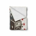 thumbnail image 2 of Popstar Party Soft Flannel Fleece Throw Blanket, King Rock Emblem with Speakers Stars and Electric Guitar with British Flag, Cozy Plush for Indoor and Outdoor Use, 60" x 80", Multicolor, by Ambesonne, 2 of 6