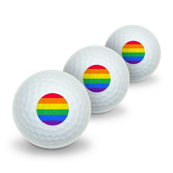Rainbow Pride Gay Lesbian Contemporary Novelty Golf Balls 3 Pack
