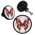thumbnail image 2 of HemaKayy 4 Pack 1.3" Decorative Cabinet Knobs - Unique Design for Home Kitchen Bedroom Furniture Decor - Durable ABS Cabochon Glass Materials - Easy Installation - Bohemia Colorful Butterfly, 2 of 5