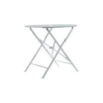 Carolina Classics  30" Folding Metal Bistro Table with Umbrella Hole in White