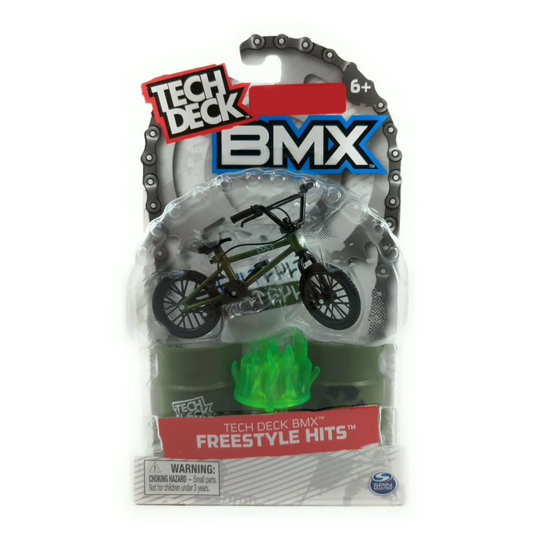 Tech Deck BMX Freestyle Hits Cult Green and Black Finger Bike plus Green  Toxic Barrel Obstacle