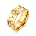 thumbnail image 3 of Gold/Silver Spinner Band Stainless Steel Men's Women's Engagement Ring Size 6-12, 3 of 9
