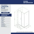 thumbnail image 2 of DreamLine Unidoor Plus 53 1/2 in. W x 34 3/8 in. D x 72 in. H Frameless Hinged Shower Enclosure in Oil Rubbed Bronze, 2 of 11