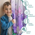 thumbnail image 3 of Blackout Kids Curtains,urple Butterfly Flower Pattern Childrens Insulated Curtains Set Of 2,Bedroom Essentials,Toddler Room Decor 42"x54", 3 of 5