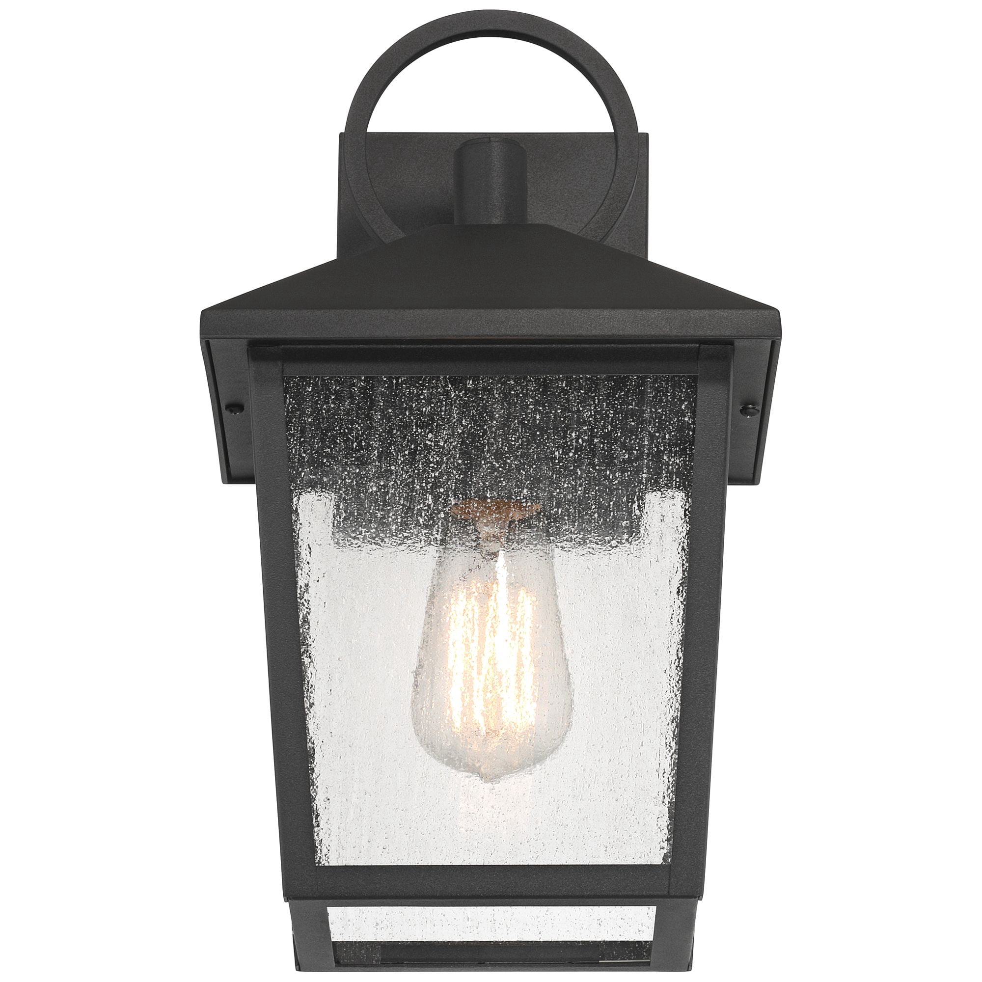 John Timberland Westmont 13 3/4" High Modern Outdoor Wall Light Fixture Mount Porch House Weatherproof Sand Black Glass Shade