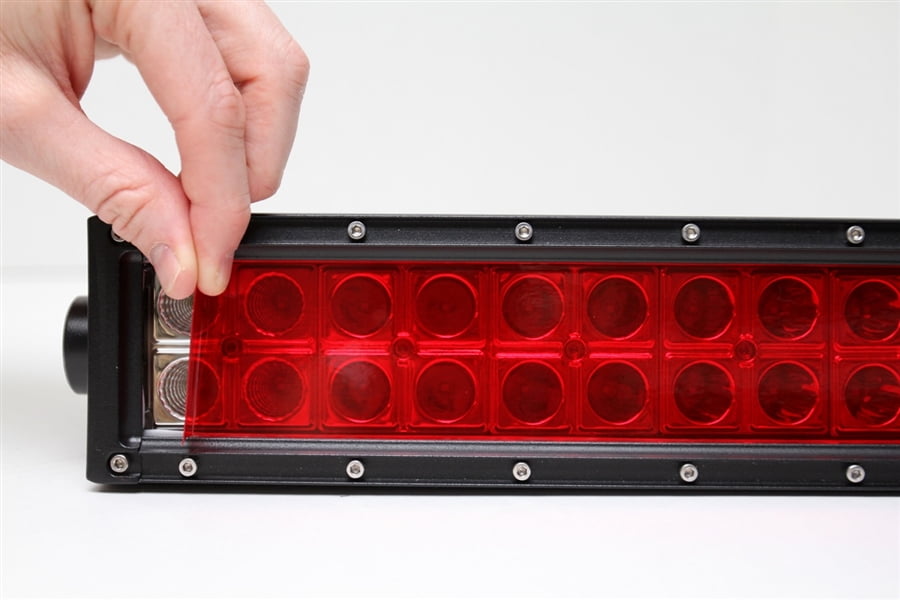 Two 2" x 4" Red Universal LED Lamp Film Covers