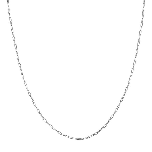 14k White Gold 1.7mm Sparkle-Cut Long Forzentina Chain Necklace Lobster Lock Closure 18 Inch Chain Necklace for Women an