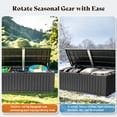 thumbnail image 6 of MINDYES 180 Gallon Deck Box, Jumbo Outdoor Storage for Patio Furniture Cushions, Pool Equipment, Outdoor Tools & More, Black, 6 of 8