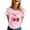 Pink, variant on Women's T-Shirts Basic Tops Cherry Graphic Summer Short Sleeve Slim Fit Gift Clothes