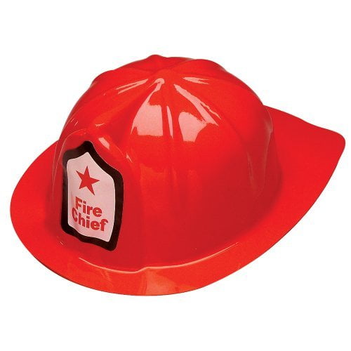 Kids Firefighter Hats 12-Pack - Plastic Fire Chief Helmets For Dress Up & Costumes