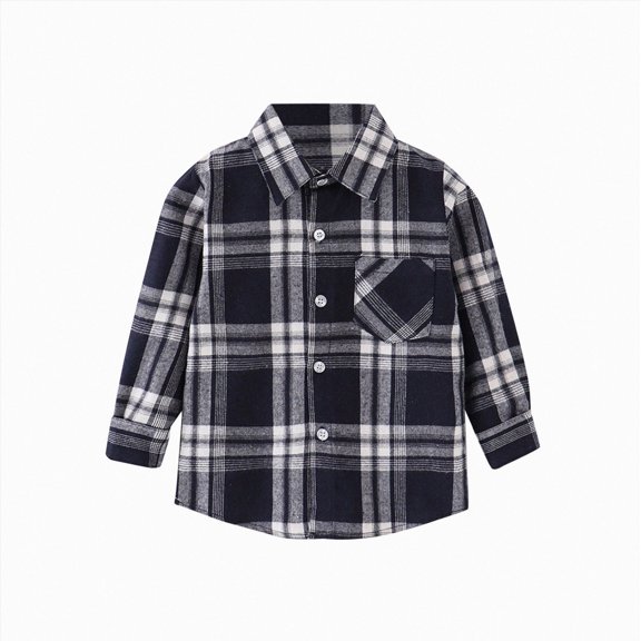 Gubotare Toddler Button Up Shirt Toddler Jacket Kids Boys Shirt Jacket Plaid Long Sleeve Kids Button Tops for Boys Outerwears 4T 5T