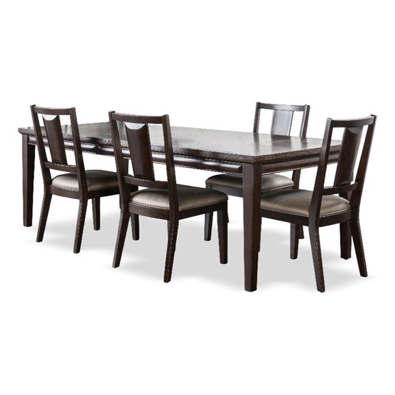 Furniture of America Arvin Wood 5-Piece Extendable Dining Table Set in Espresso