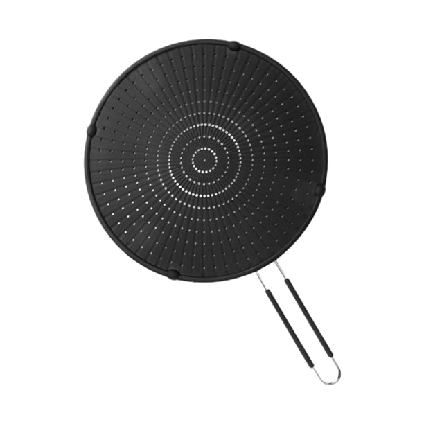 Protector contra salpicaduras de silicona, protector contra salpicaduras de aceite multiusos para actividades domésticas, sartén para reunión familiar Negro